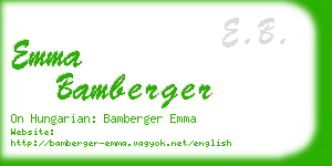 emma bamberger business card